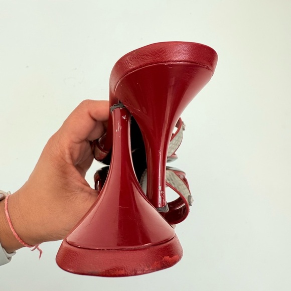 Louis Vuitton Vintage Red Pink Cherry blossom monogram Takashi Murukami mules 41 - Picture 11 of 11